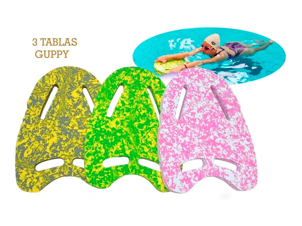 Kit 3 Tablas Guppy Marmoleada para Aquafitness
