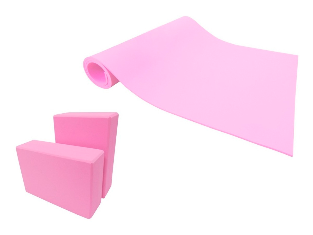 1 Tapete Yoga Mat y 2 Bloque para Meditación y Ejercicio