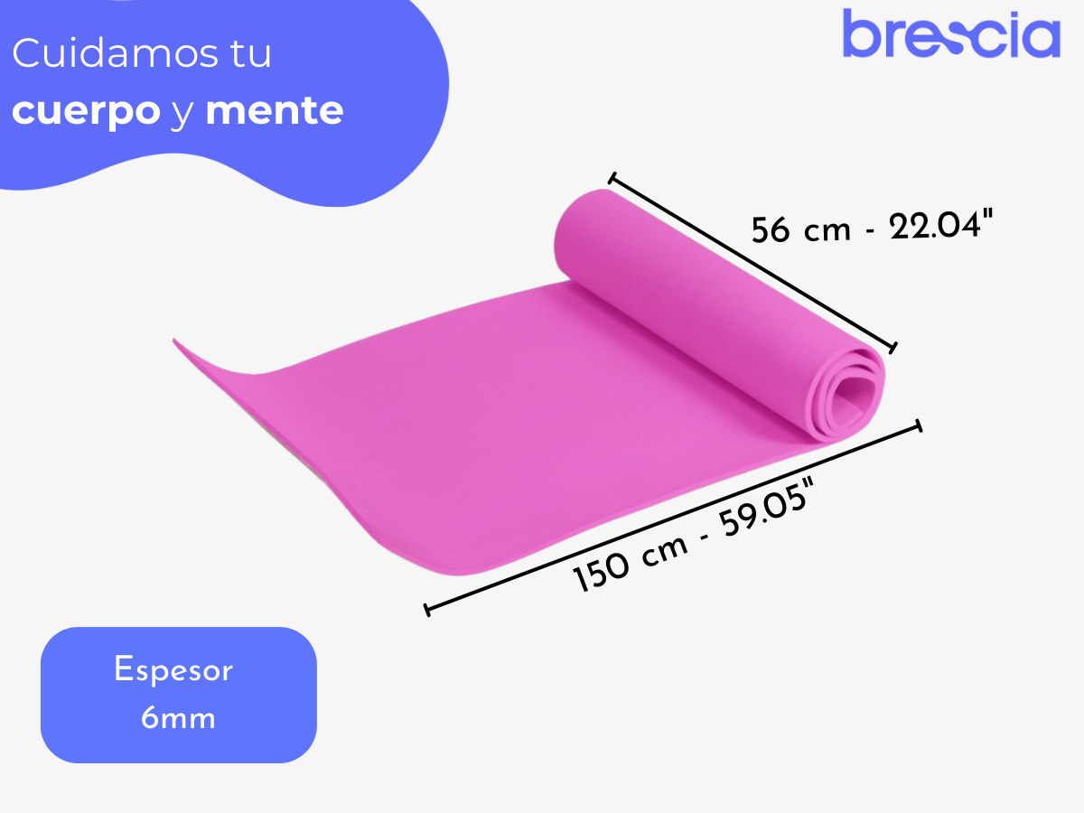 Tapete Para Yoga y Pilates 6mm 150cm x 56cm.