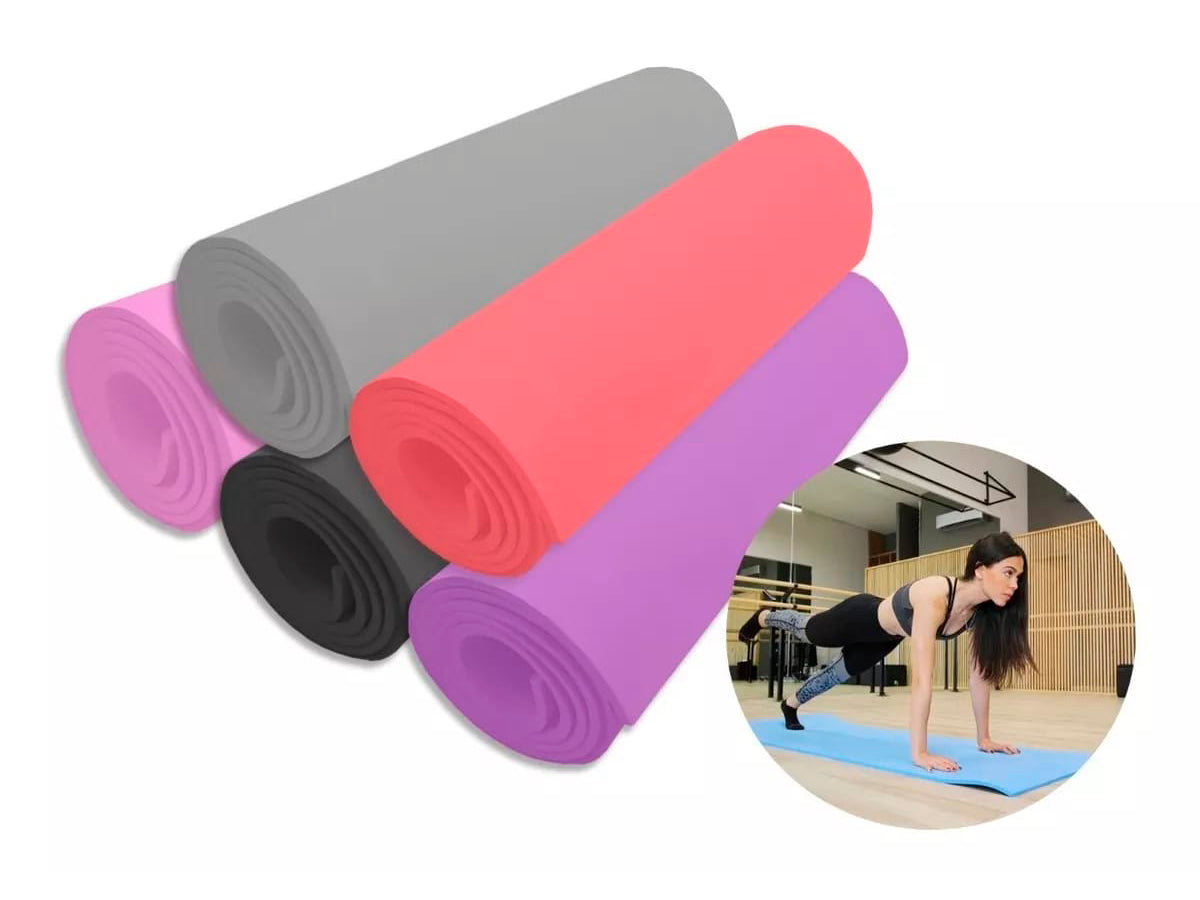 5 Pzas Tapete Mat para Yoga y Pilates 6mm 150cm x 56cm.