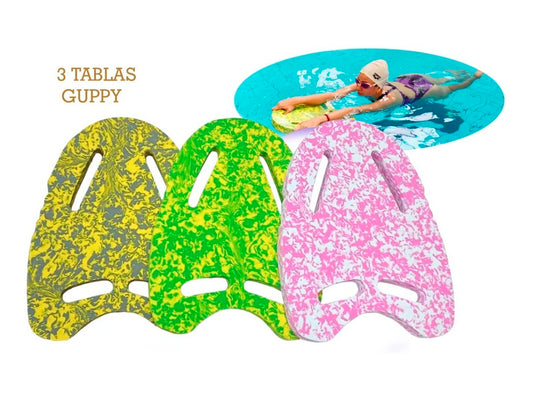 Kit 3 Tablas Guppy Marmoleada para Aquafitness