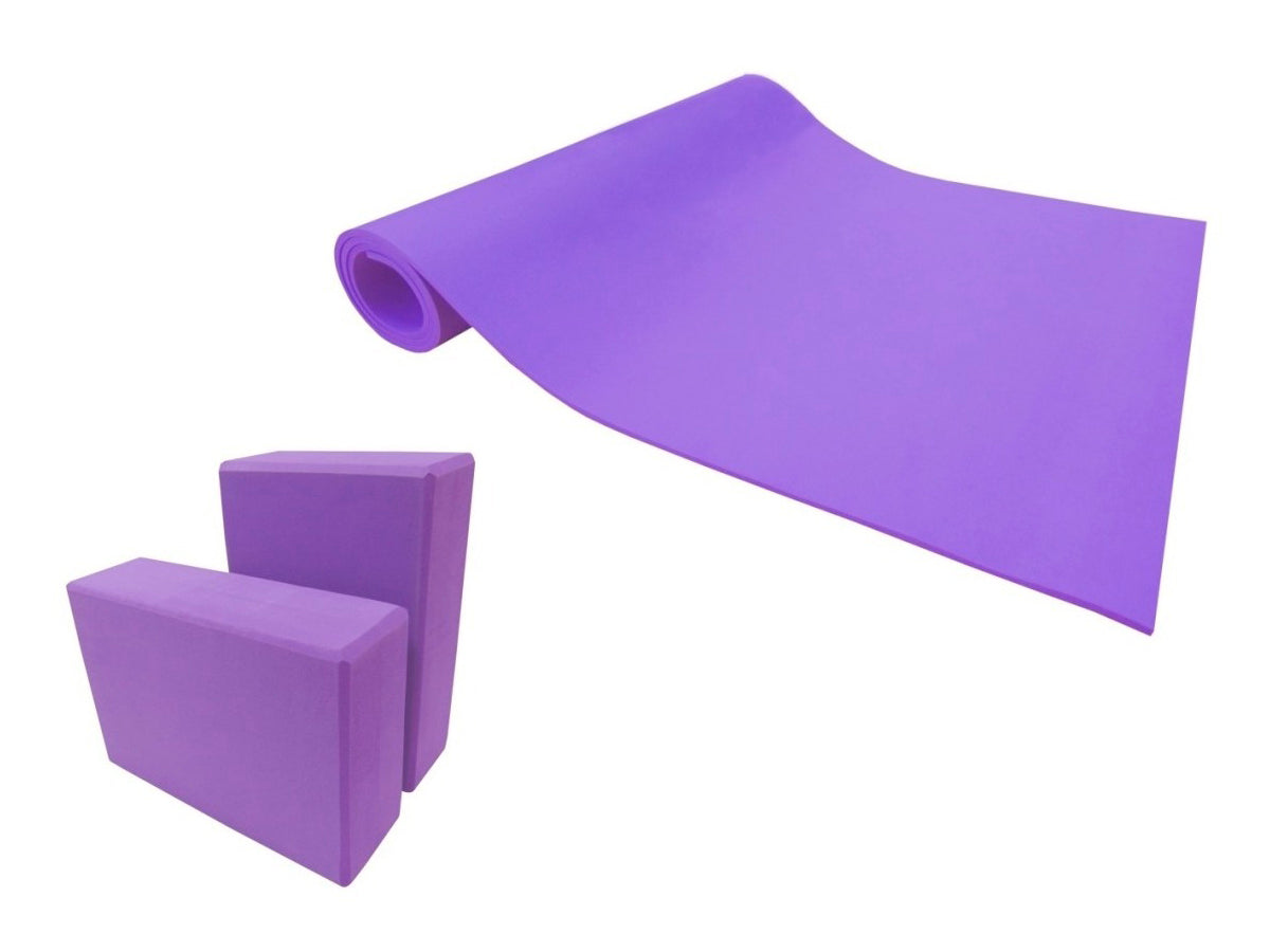 1 Tapete Yoga Mat y 2 Bloque para Meditación y Ejercicio
