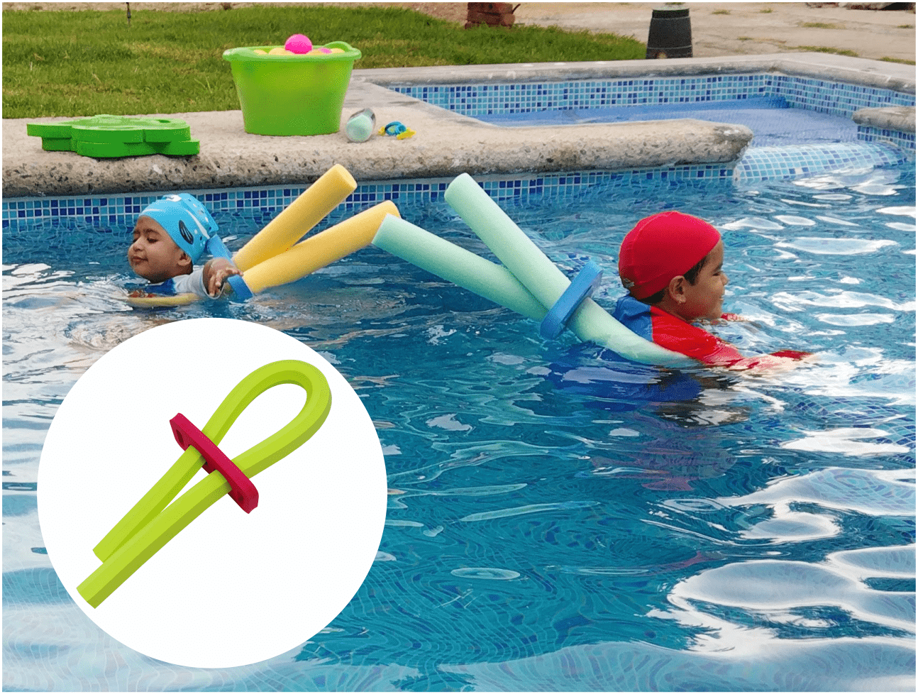 Popote y Conector Para Aprender a Nadar