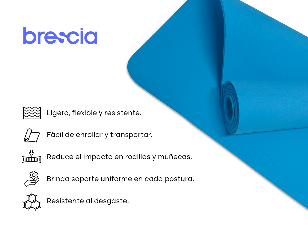 Tapete De Yoga Eva 4mm 160x60 Antideslizante Con Correa Negro